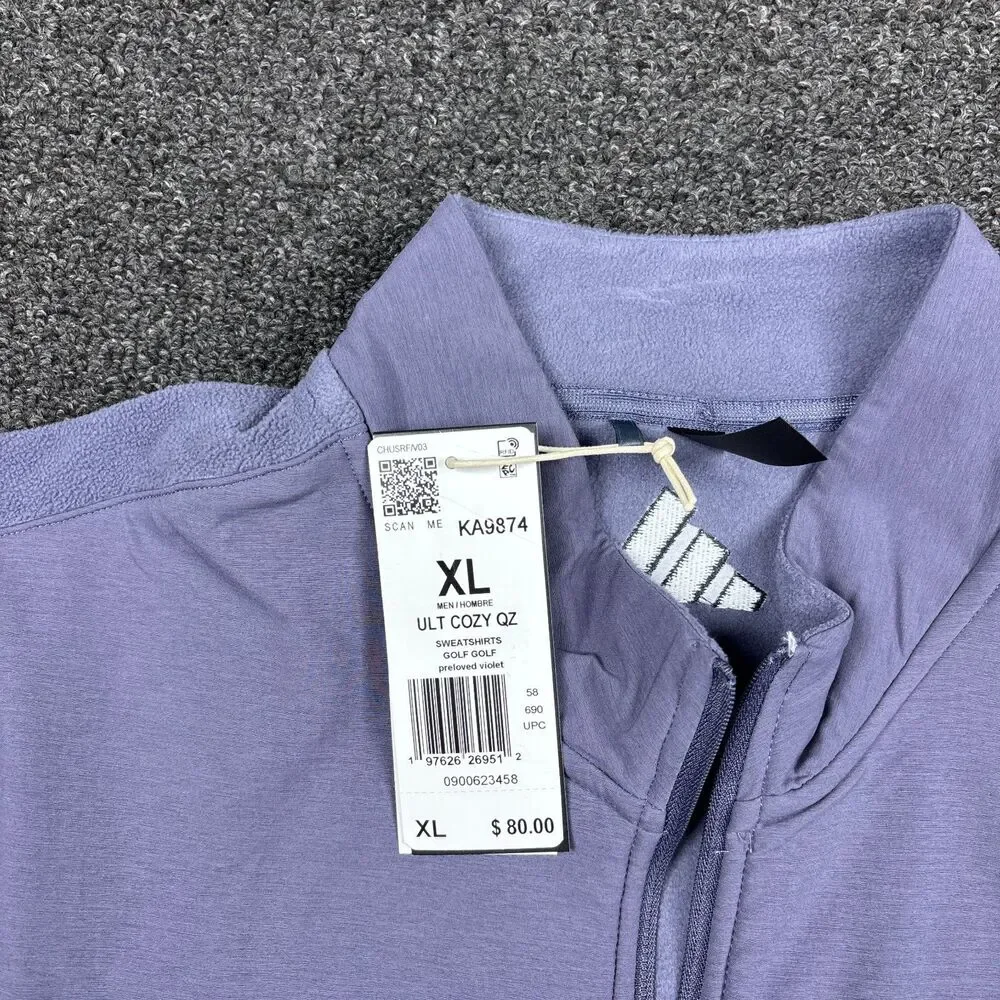 Adidas Ultimate Cozy Micro Fleece 1/4 Zip Pullover Men Previo KA9874 $80 Size XL